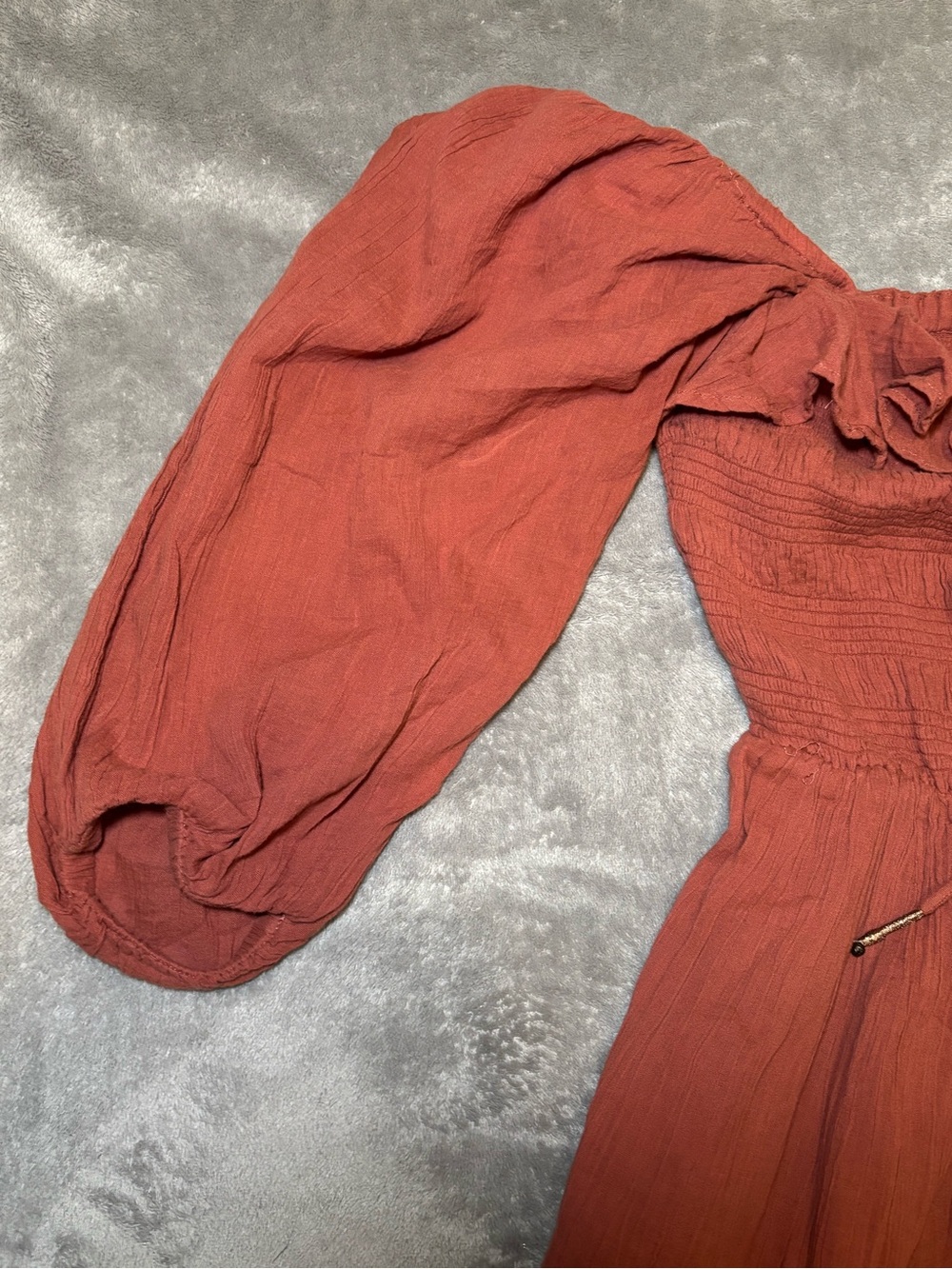 Free People Oasis Midi Dress in Rust/Terracotta — Size M/L - Picture 4 of 13